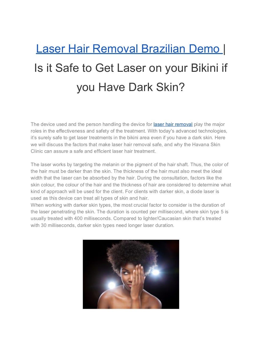 Laser hair removal brazilian demo is it safe to get laser on your