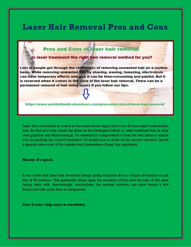 Laser hair removal pros and cons