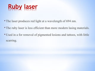 Ruby Lasing Medium laser in urology in different urology diseases.pptx