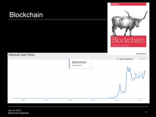 July 13, 2015
Blockchain Explained
Blockchain
2
 