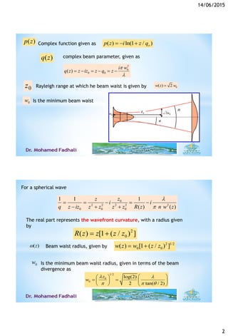 Rayleight Range Laser lecture 04 | PDF
