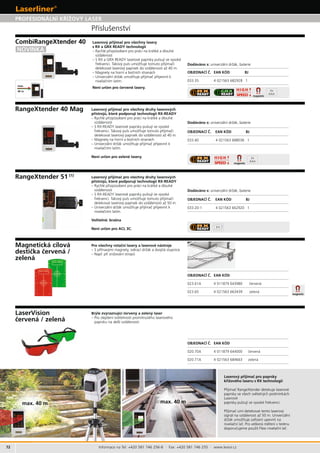 72
1
HIGH
SPEED
HIGH
SPEED
Informace na Tel: +420 581 746 256-8 · Fax: +420 581 746 255 · www.levior.cz
020.70A
020.71A
Laserové
(1)
 