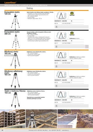 92
080.02 4 021563 694082 1
080.37 4 021563 670666 1
max.165cm
min.99cm
max.160cm
max.300cm
min.78cm
max.290cm
5/8“
5/8“
080.29 4 021563 652266 1
max.126cm
min.57cm
max.122cm
5/8“
080.06 4 021563 658190 1
max.165cm
min.95cm
max.160cm
5/8“
080.00 4 011879 633967 1
max.165cm
min.95cm
max.160cm
5/8“
Informace na Tel: +420 581 746 256-8 · Fax: +420 581 746 255 · www.levior.cz
–
–
–
–
–
–
–
–
–
–
–
–
–
–
 