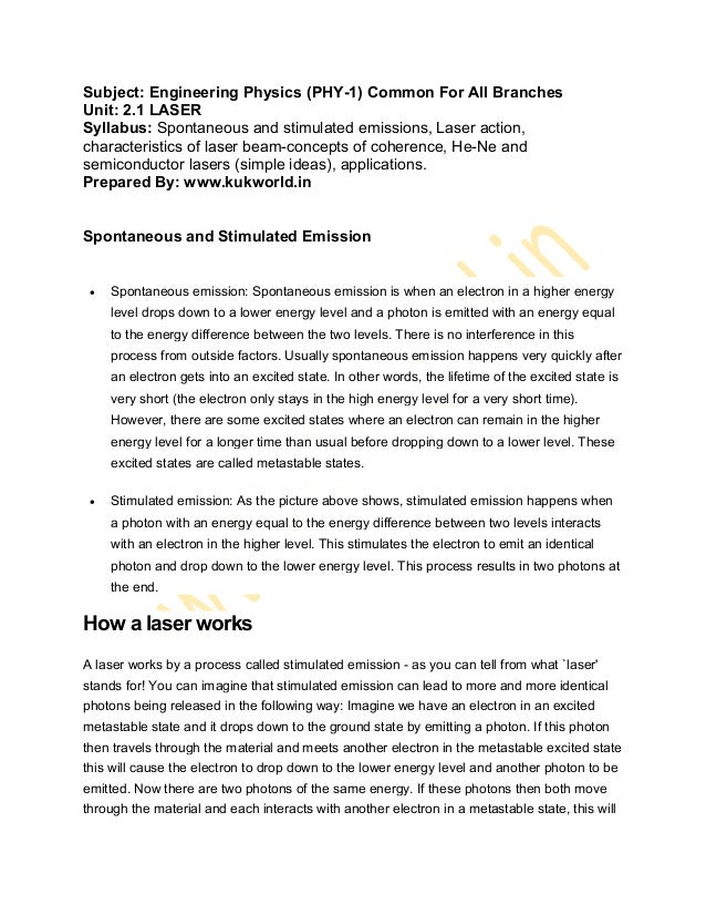 Basic Laser Physics Pdf Mechanics