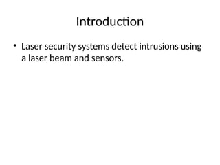 Innovative Laser Light Security Alarm System for Enhanced Safety | PPTX