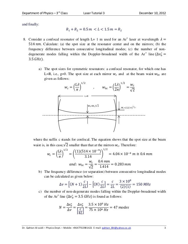 laser tutorial 3 december 11 2012 coherence length of light