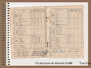 Si había que trabajar...no se iba a la
              escuela




          Un proyecto de Historia Oral:
                                     58   "Las Escu
 
