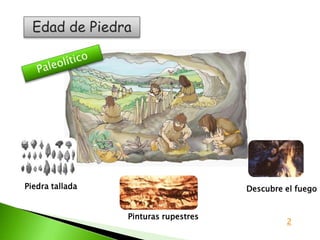 Edad de Piedra




Piedra tallada                        Descubre el fuego


                 Pinturas rupestres
         ...