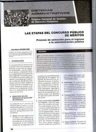 ADMINISTRATIVOS
:L.'%"1
LAS ETAPAS DEL CONCURSO PUBLICO
DE MÉRITOS
Proceso de selección para el ingreso
a la administració...