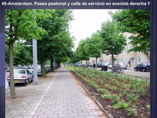 49-Amsterdam. Paseo peatonal y calle de servicio en avenida derecha Y
 