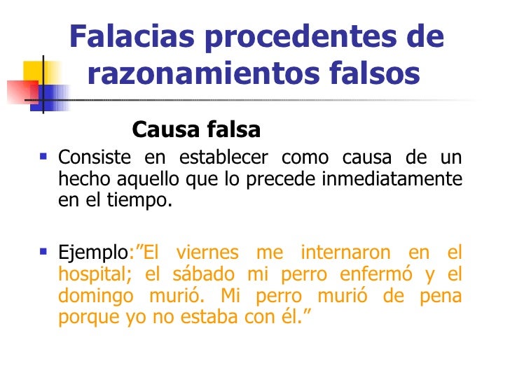 Ejemplos De Falacia De Causa Falsa
