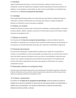 Las fases de un proyecto de aprendizaje | PDF