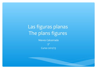 Las figuras planas
The plans figures
    Nieves Calcerrada
            5º
      Curso 2012/13
 