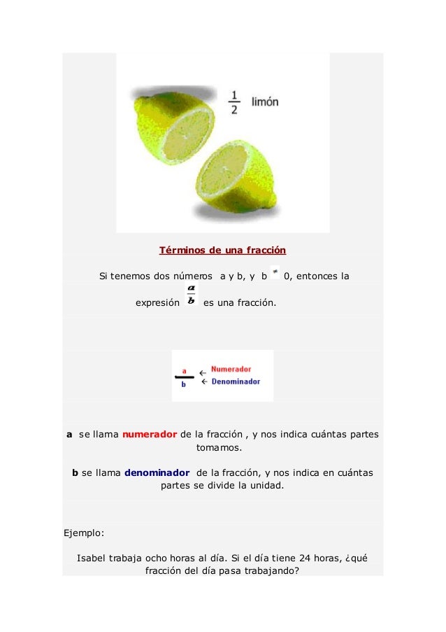 Las fracciones en la vida cotidiana
