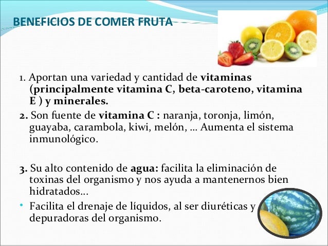 Las frutas y vegetales Las frutas y vegetales