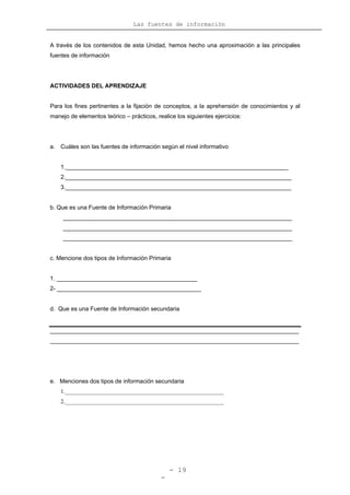 Las fuentes de informaciòn proyecto mgb | PDF