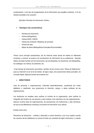 Las fuentes de informaciòn proyecto mgb | PDF