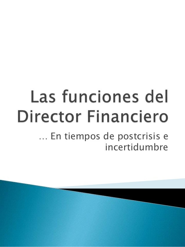 Las Funciones Del Director Financiero