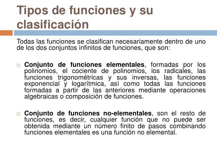 Las funciones matemáticas