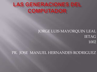 JORGE LUIS MAYORQUIN LEAL
                              IETAG
                                1002

PR. JOSE MANUEL HERNANDES RODRIGUEZ
 