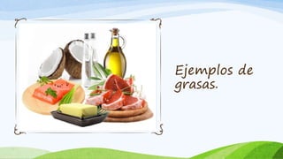 Ejemplos de
grasas.
 