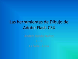 Las herramientas de Dibujo de
       Adobe Flash CS4
       Andrés Banda Nuñez
              3–C
         La Salle - Lima
 