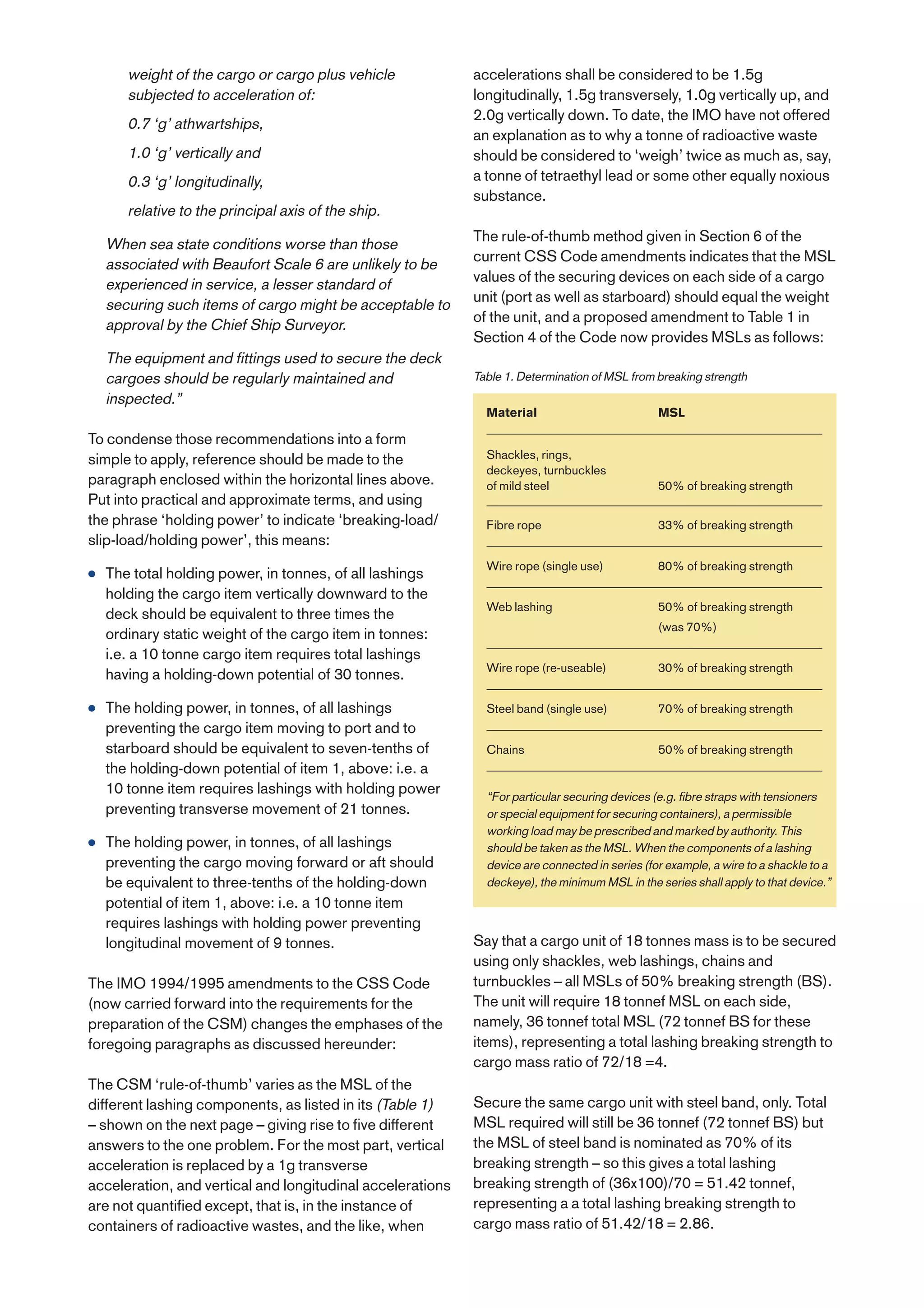 Lashing and securing deck cargoes | PDF
