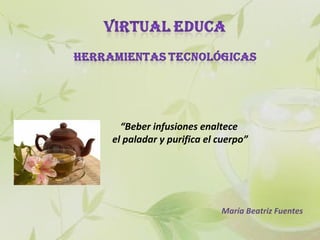 “Beber infusiones enaltece
el paladar y purifica el cuerpo”




                         María Beatriz Fuentes
 