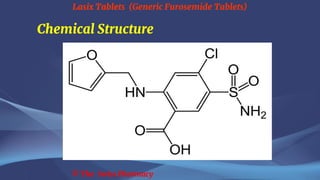 Lasix Tablets (Generic Furosemide Tablets)
© The Swiss Pharmacy
Chemical Structure
 