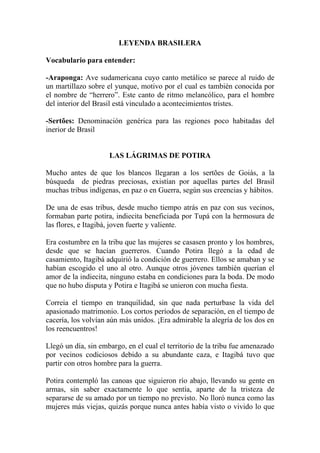 Las lágrimas de Potira | DOC