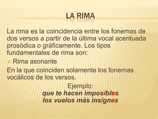 Te Rima Las licencia métricas y la rima grado 11 | PPTX