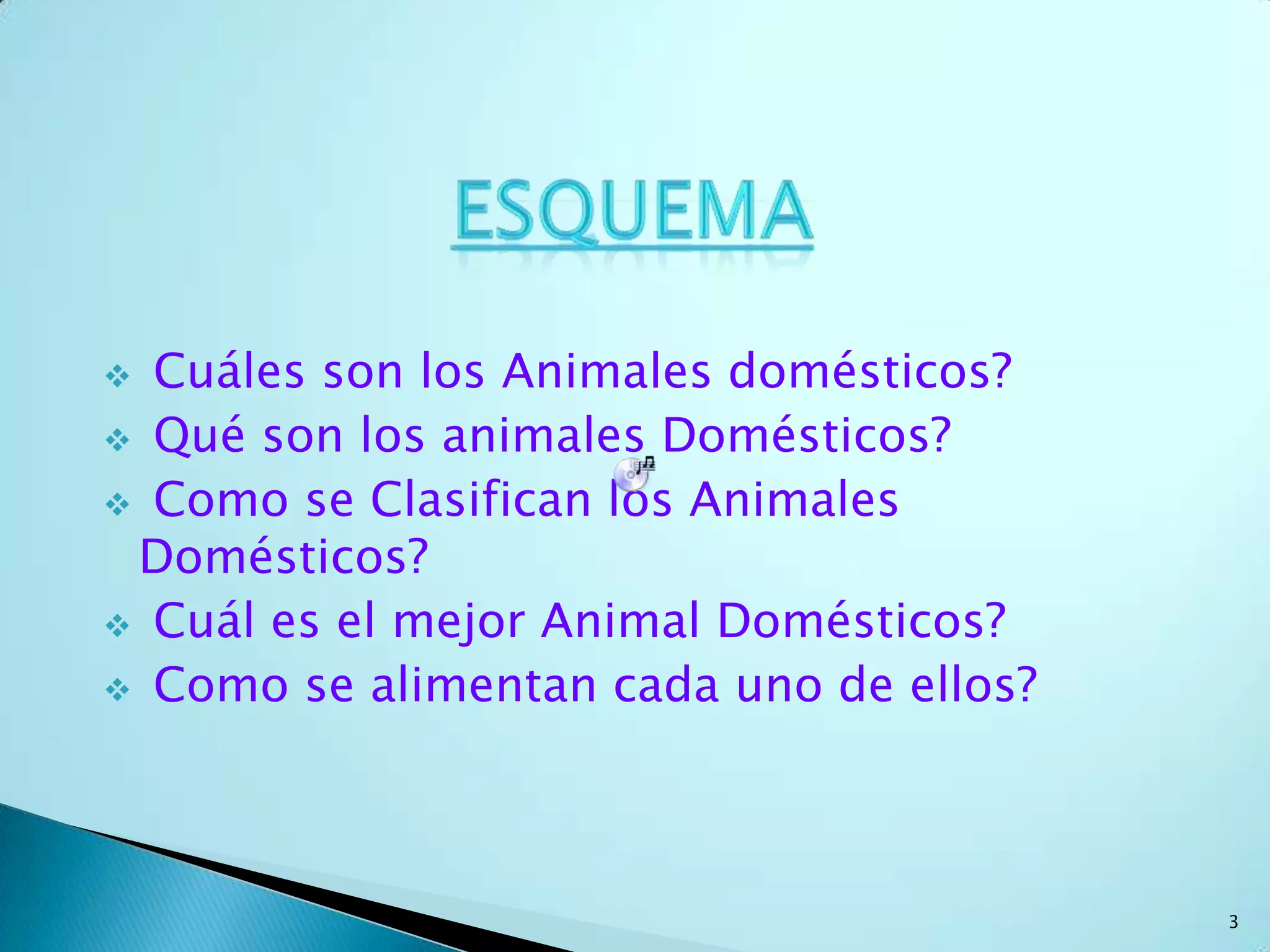 Esquema Cuáles son los Animales domésticos?