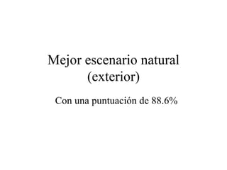 Mejor escenario natural (exterior) Con una puntuación de 88.6% 