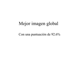 Mejor imagen global Con una puntuación de 92.6% 