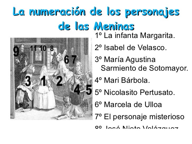 Resultado de imagen de nombre de los personajes de las meninas