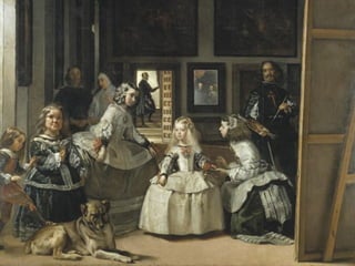 Por otra parte, el espejo es la burla espacial por antonomasia, nos engaña y
confunde, crea espacios ilusorios y, si te colocas de espaldas y miras el
cuadro con un espejito, te llevarás una sorpresa por el efecto fuertemente
realista que produce. Cuando contemplas el cuadro directamente, tu vista es
dirigida hacia el fondo y el espejo te devuelve la imagen. Así se crea una
interrelación tan estrecha entre lo pintado y lo real que resulta difícil
distinguirlos.
 