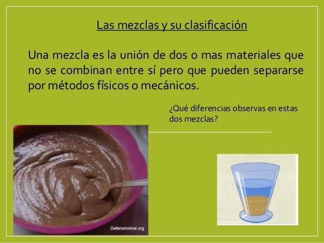 Las mezclas y su clasificacion