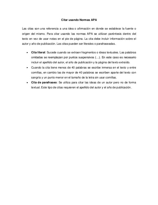 Las normas apa