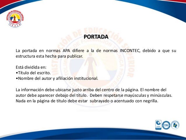 las normas apa y las partes de un trabajo portadas normas apa