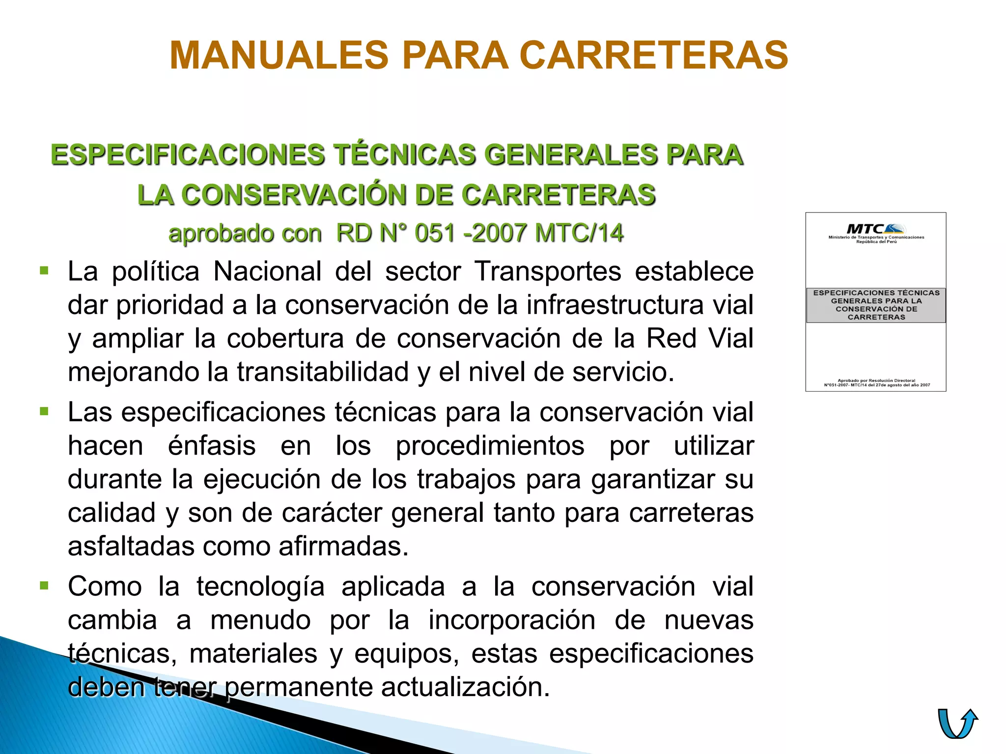 Caracter Rd Las normas para la gestión de la infraestructura vial en el peru | PDF