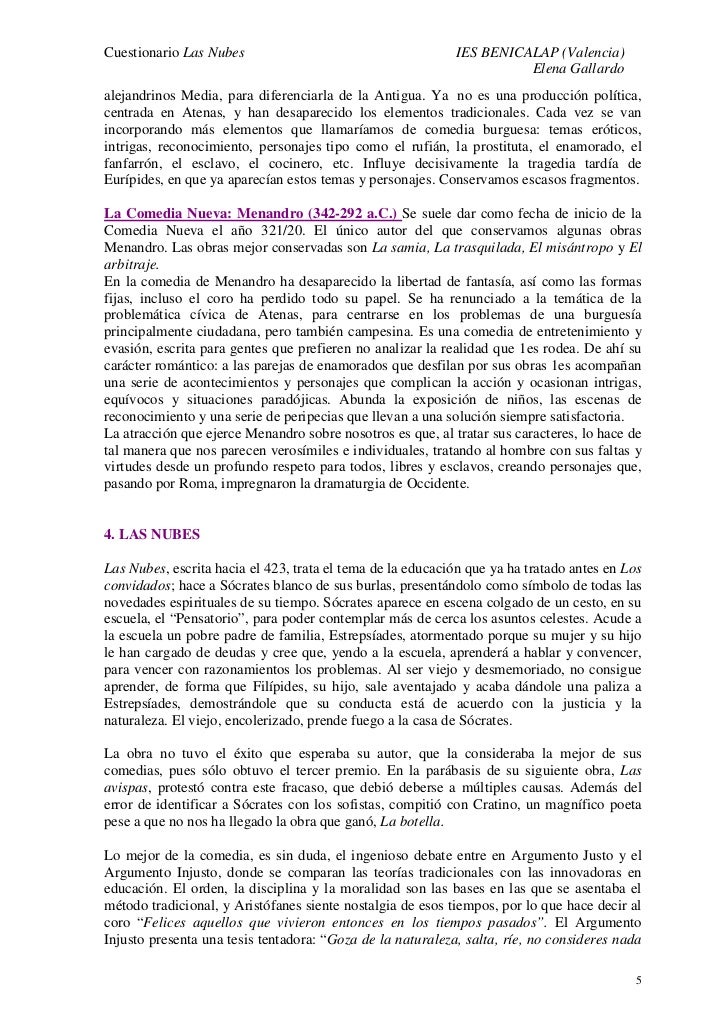 (Las nubes Aristófanes , guía de