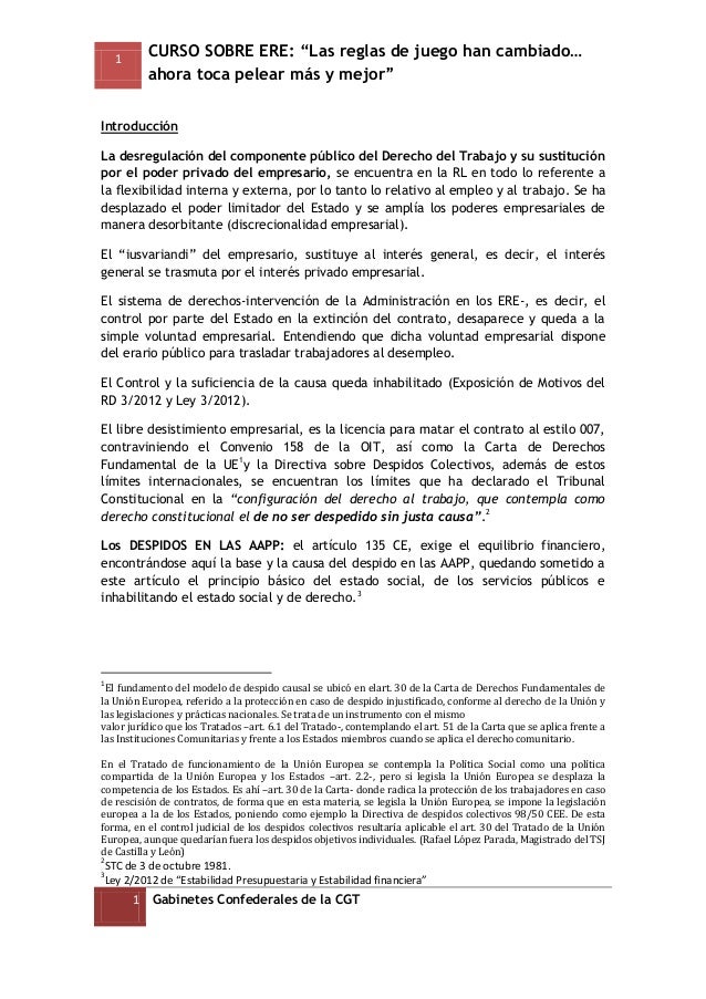 Las nuevas reglas de juego en los ere y erte