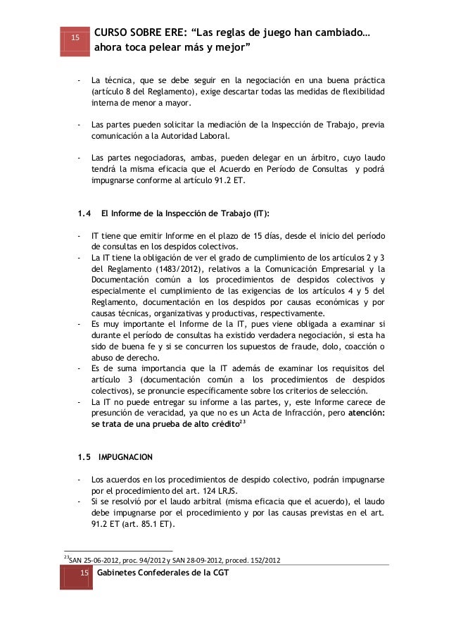 Las nuevas reglas de juego en los ere y erte
