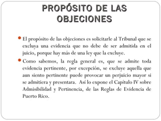 Las objeciones en un proceso judicial | PPT