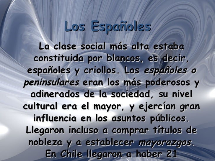 La sociedad colonial