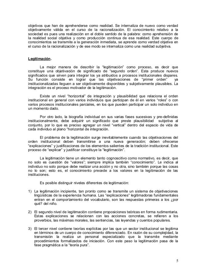 La sociedad como realidad objetiva y subjetiva
