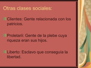 Proletarii Rome La sociedad romana | PPT