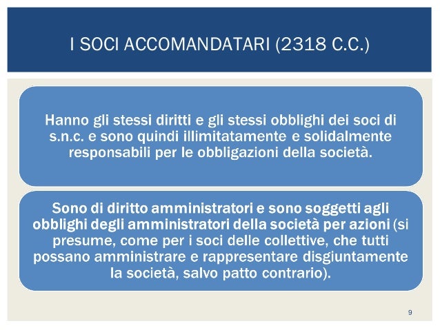 Societa' In Accomandita Semplice - Società Di Persone La società in accomandita semplice.