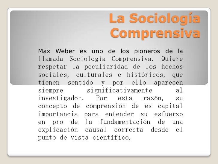 La sociología comprensiva