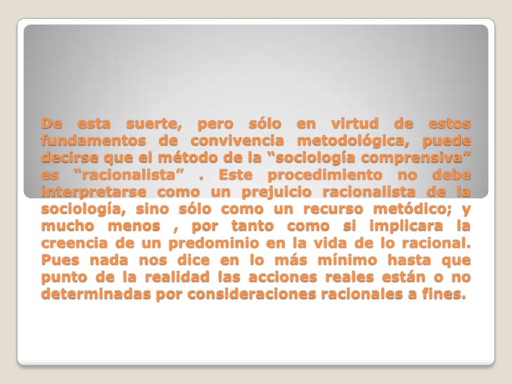 La sociología comprensiva